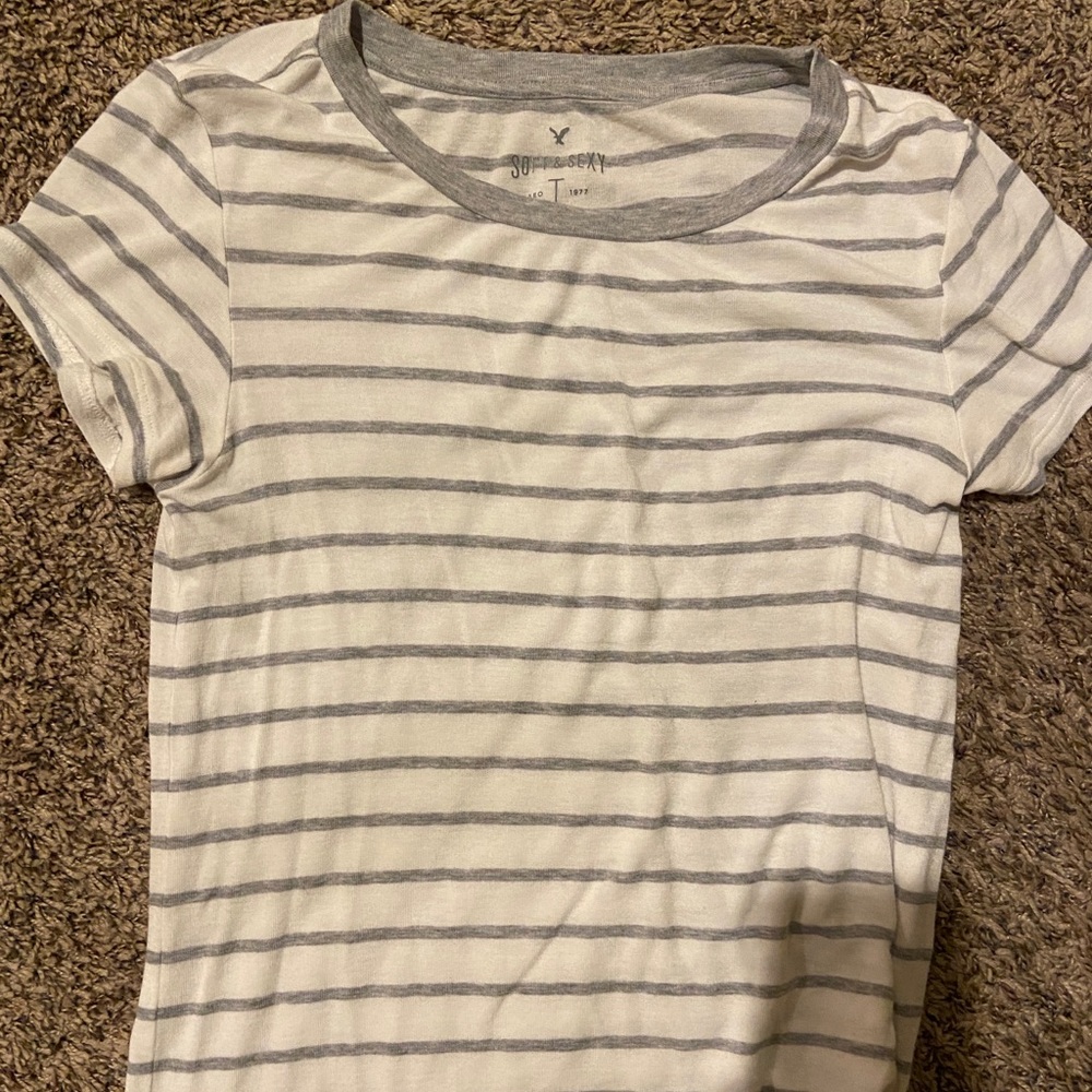 SOFT AND SEXY STRIPED AMERICAN EAGLE TEE